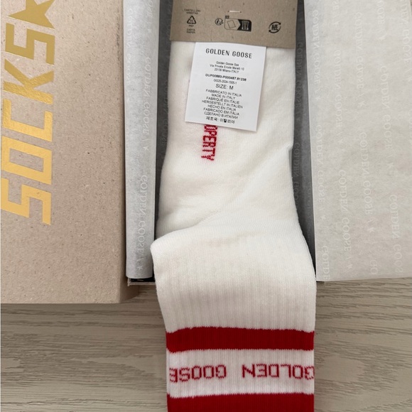 Golden Goose White and  Red Socks - Picture 5 of 6